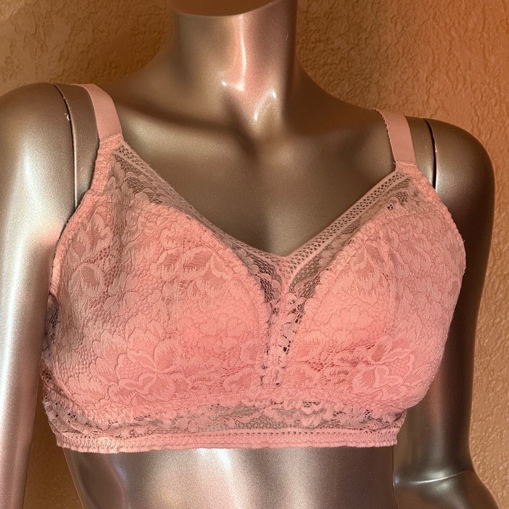 Knix Wireless Pink Lace Longline Bustier Sz XXL